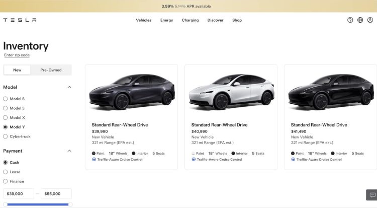 Tesla cache-t-il un secret derrière les 3 Model Y Standard de son inventaire ?